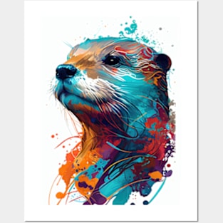 Pop Art Otter In Vibrant Colors - A Fun and Whimsical Colorful Otter Posters and Art